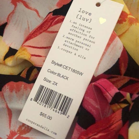 NWT! Hawaiian Hibiscus Sheer Sleeveless Top 2X - Picture 5 of 7